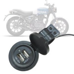 Motorcycle Bike Mobile Phone USB Double Socket Charger, 12V, Waterproof, Universal for All Scooter and Bike