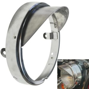 Headlight Ring with Cap and chrome Rim with Shade, chrome, Compatible for Royal Enfield Reborn 350 new models Post-2021 J-Series Models - silver colour