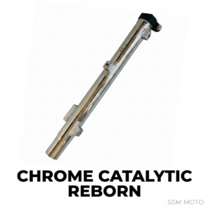 Royal Enfield Classic 350 Reborn Chrome Catalytic Converter Pipe by SSM MOTO