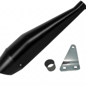 Dolphin Black Silencer for Royal Enfield Classic 350, Standard, and Bullet | Matte Black Premium Exhaust