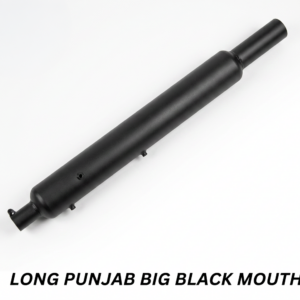 Long Punjab Big Mouth Jet Black Silencer for Royal Enfield Classic 350, Electra, and Standard – Premium Matte Finish Heavy-Duty Exhaust