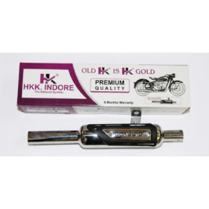 Riverscone Exhaust Silencer for Royal Enfield Classic & Bullet (BS3, BS4, BS6) - Chrome with Black End-Cap