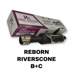 Premium Matte Black Riverscone Exhaust Silencer with Chrome Tips for Royal Enfield Classic 350 Reborn
