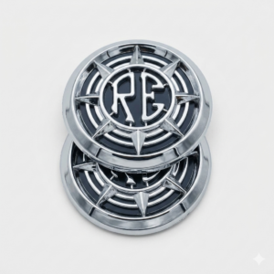 Royal Enfield Goan Classic Tank Monogram 3D Tank Badge Decal Chrome (LH) – Chrome Finish | Universal for Royal Enfield bikes Motorcycle Emblem (Pair)