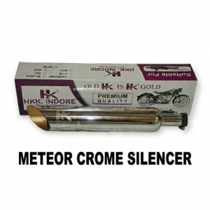 Royal Enfield Meteor 350 Chrome Silencer Exhaust by SSM MOTO