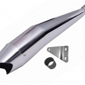 Shark Chrome Silencer for Royal Enfield Classic 350, Standard, and Bullet | High-Gloss Premium Exhaust