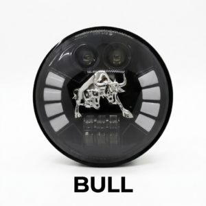 BULL Symbol LED Projector Headlight with Side DRL Panels for Royal Enfield