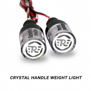 Crystal Handle Weight Light with LED Royal Enfield Logo for Motorcycle Handlebars