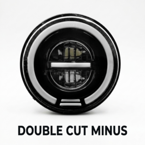 DOUBLE CUT MINUS LED Projector Headlight with Dual-Cut Ring DRL for Royal Enfield