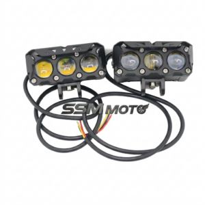 Future Three Eye Triple Lens Dual Color Motorcycle LED Fog Light - SSM MOTO