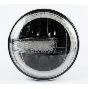 Half Cut Diamond LED Headlight with white DRL for Royal Enfield Classic 350, Reborn, and Hunter 350.
