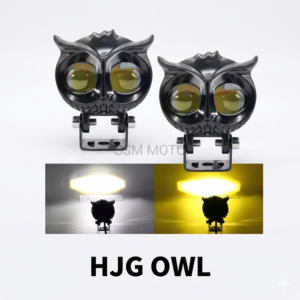Original HJG Owl Dual-Color White and Yellow Projector Fog Light for Motorcycles - SSM MOTO.