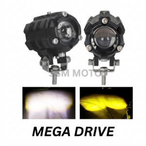 Mega Drive High-Intensity Dual-Color White and Yellow LED Fog Light for Heavy Touring Motorcycles - SSM MOTO.