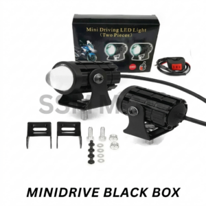 Mini Drive Black Box Dual-Color White and Yellow LED Fog Light with Mounting Kit for Motorcycles - SSM MOTO.