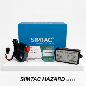 SIMTAC HAZARD Flasher Kit with 21 Patterns and Control Switch for Motorcycles
