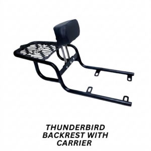 Royal Enfield Thunderbird backrest with carrier heavy duty pillion back support luggage rack