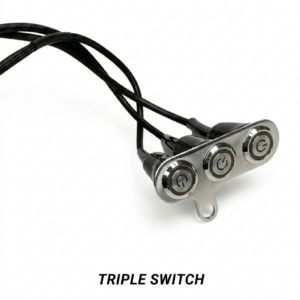 Triple Button Silver Alloy Waterproof Motorcycle Handlebar Switch.