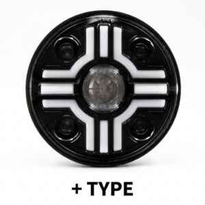 + TYPE (Plus) Symbol LED Projector Headlight with White DRL for Royal Enfield