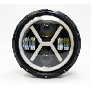 X Headlight for Royal Enfield Classic 350 Reborn and Meteor 350 LED Modification SSM Moto.