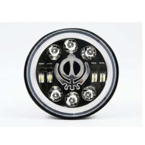 KHANDA Symbol LED Projector Headlight with Ring DRL for Royal Enfield Bullet