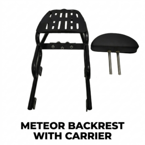 Royal Enfield Meteor 350 backrest with carrier heavy duty pillion back support luggage rack