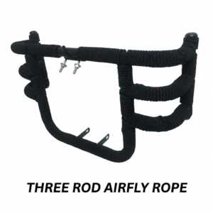 Heavy Duty Three Rod Airfly Rope Wrapped Leg Guard for Royal Enfield Classic 350
