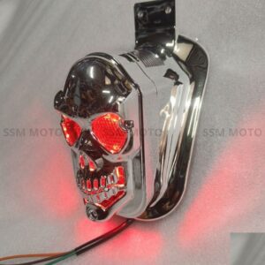 Custom Skull LED Tail Light, skull led light for bike, skull light for bike, royal enfield classic 350 tail light modified, hunter 350 tail light modified, bullet back light modified, bullet led tail light bulb, skull light for bullet, royal enfield tail light assembly price, bike modification accessories, Royal Enfield modified, SSM Moto bike lights