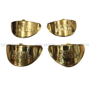 Heavy-duty solid brass motorcycle indicator shade, premium light visor for custom bikes.