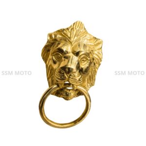 SSM MOTO premium small brass lion head kada accessory for Royal Enfield motorcycles.