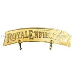 Royal Enfield brass mudguard name plate with lion design for Bullet motorcycles by SSM MOTO