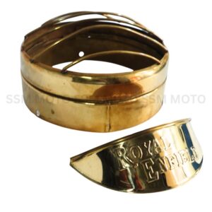 Jaal Pure Brass Headlight Grill Royal Enfield Classic 350 Bullet Brass IO Rim Grill