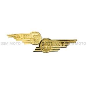 SSM MOTO premium brass Bullet 350 tool box monogram badge for Royal Enfield motorcycles.