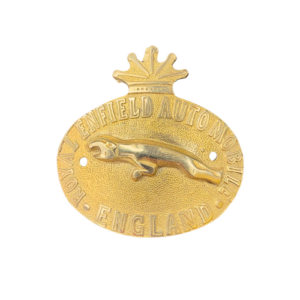 SSM MOTO premium vintage Royal Enfield Automobile England brass badge for motorcycle customization.