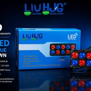 LIUHJG 10 LED Red Blue motorcycle headlight J-JC34, SSM MOTO bike fog light