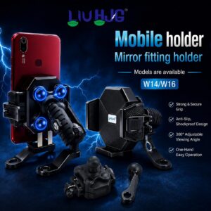 Motorcycle rearview mirror mobile phone holder
