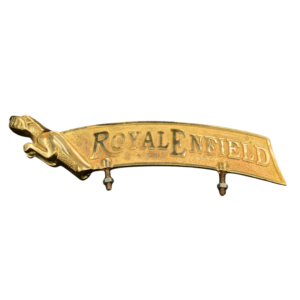 Brass Royal Enfield logo mudguard mascot for vintage bullet motorcycle front fender