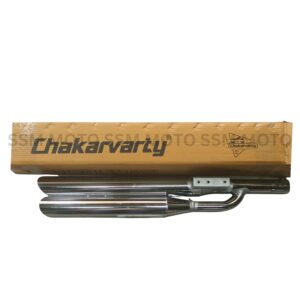Chakarvarty Double Barrel Chrome Silencer for Royal Enfield