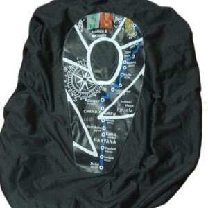 Tank Cover Cloth - Delhi to Ladakh Route Map Design